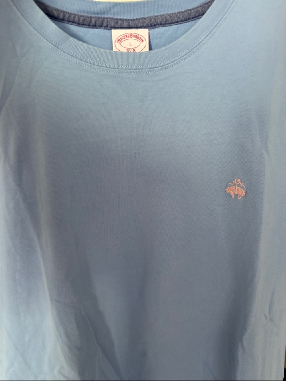 Brooks Brothers Light Blue Short-Sleeve Crew Neck T-Shirt - Picture 4 of 4